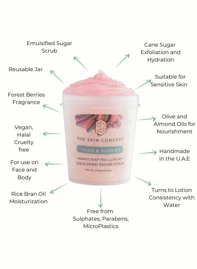 The Skin Concept Twigs and Berries The Skin Concept  Face and Body Scrub - Twigs & Berries - Handmade  | Best Price UAE